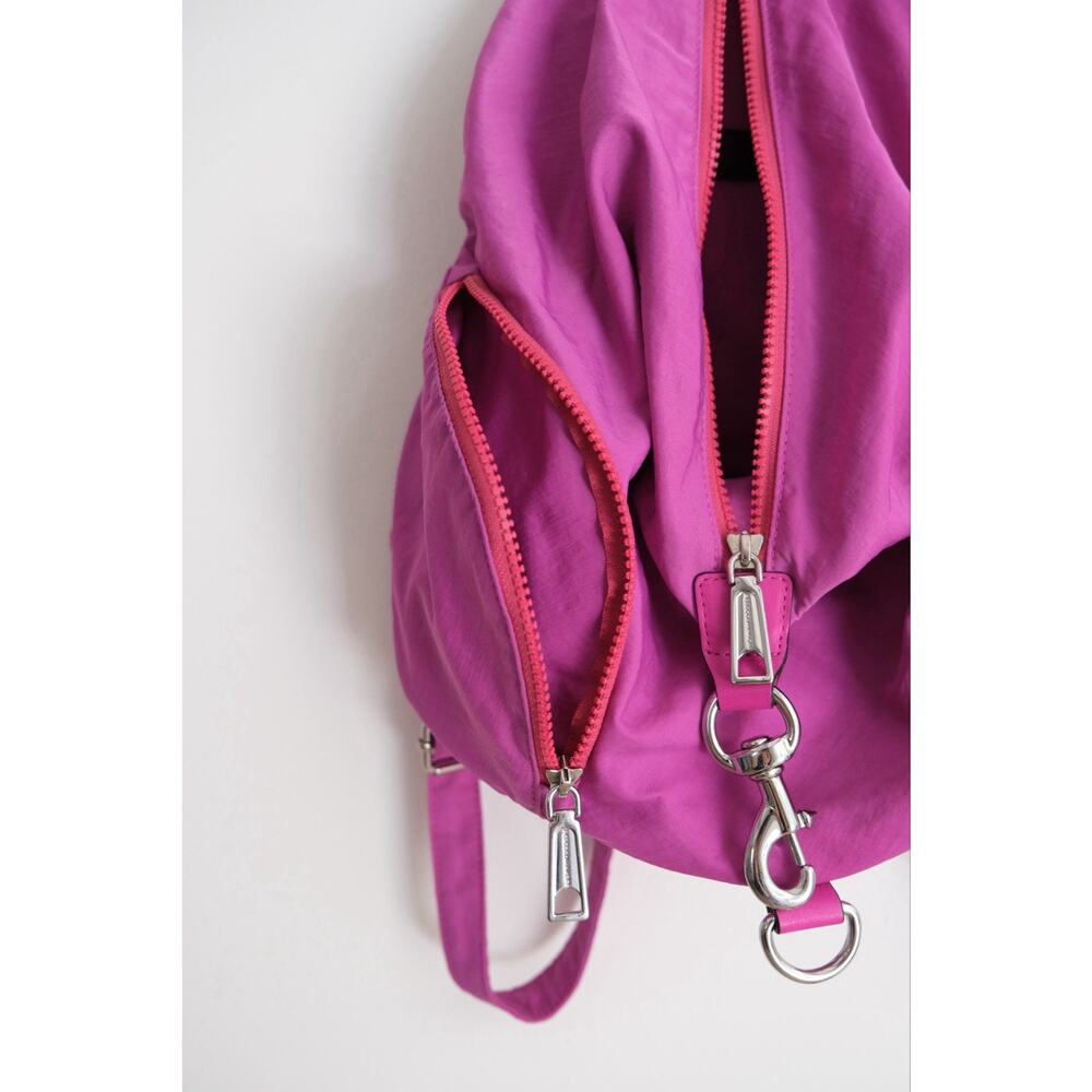 Rebecca Minkoff Julian Hot Pink Nylon/Leather Backpack PRODUCTION SAMPLE - Picture 9 of 12